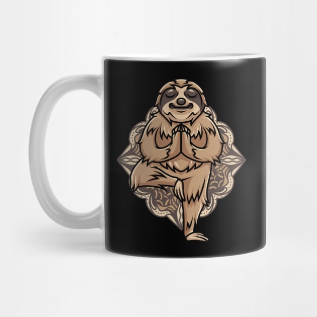 Funny Sloth In Yoga Pose by Om That Shop